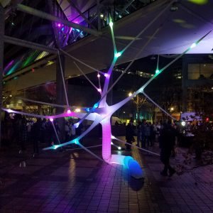 multicolor light display representing neural network