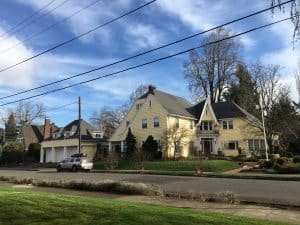 yellow stately manor home