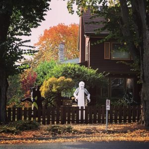 home decorated for halloween